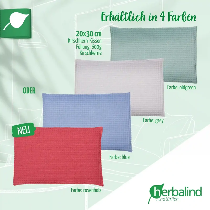Kirschkernkissen 20x30cm, Waffel-Pique Dark Rosa