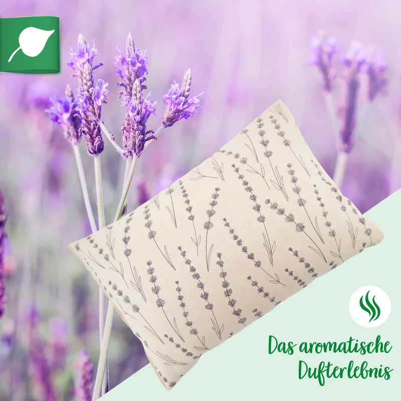 Lavendelkissen 20x30cm, Allover, Natur