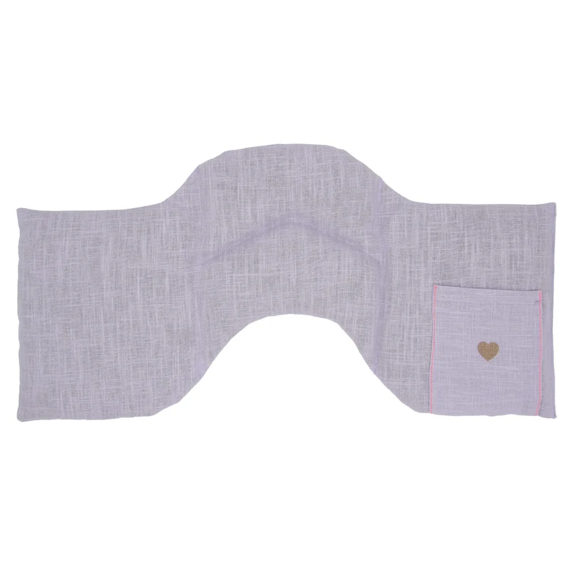 Leinen Rapssamen 4-Kammer-Schulterkissen 50x25cm, Light Lilac / Neonpink