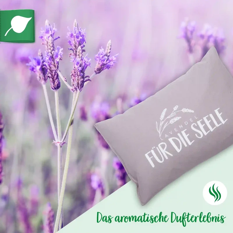 Lavendelkissen 20x30cm, "Lavendel - Für die Seele", Lilac