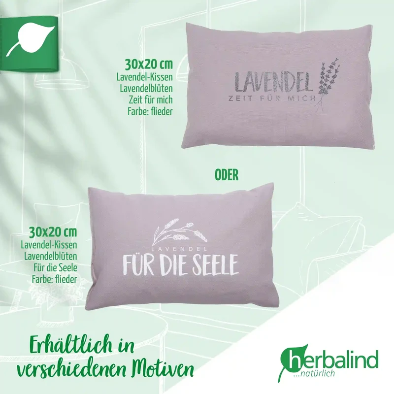 Lavendelkissen 20x30cm, "Lavendel - Für die Seele", Lilac