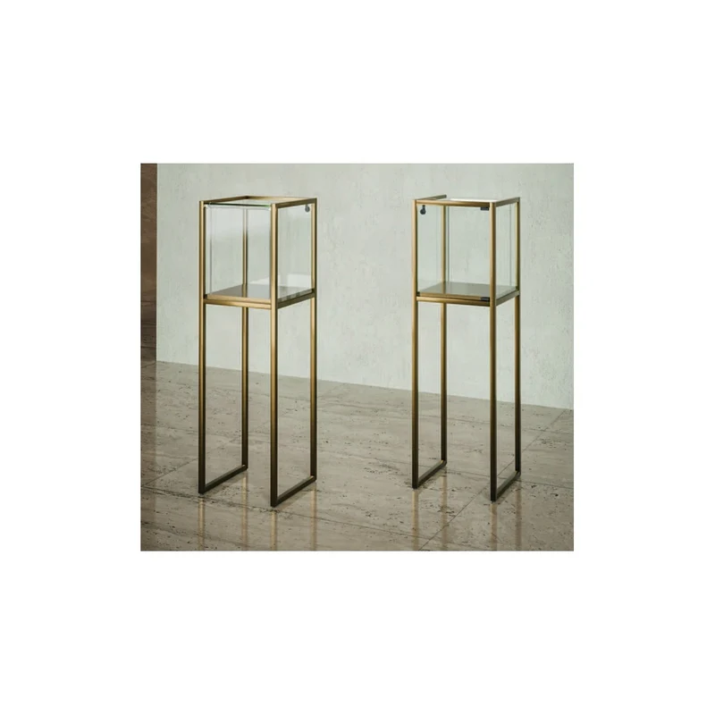 Casa Padrino Luxus Ladenvitrine 45 x 45 cm H. 150 cm mit 1 LED-Spots - Ladeneinrichtung - Boutique Möbel - Made in Italy