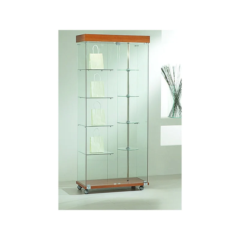 Casa Padrino Luxus Dreh-Ladenvitrine 77 x 40 cm H. 187 cm mit LED mit Drehböden - Ladeneinrichtung - Boutique Möbel - Made in Italy