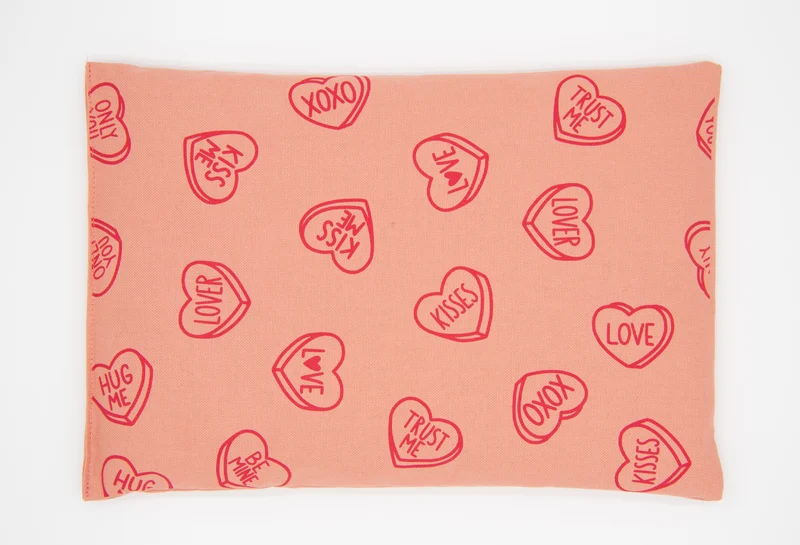 Kirschkernkissen 30x20cm, Herzchen Allover, Blush