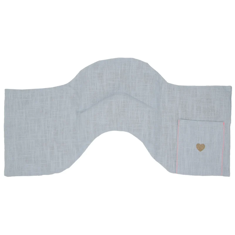Leinen Getreide 4-Kammer-Schulterkissen 50x25cm, Light Blue / Neonpink