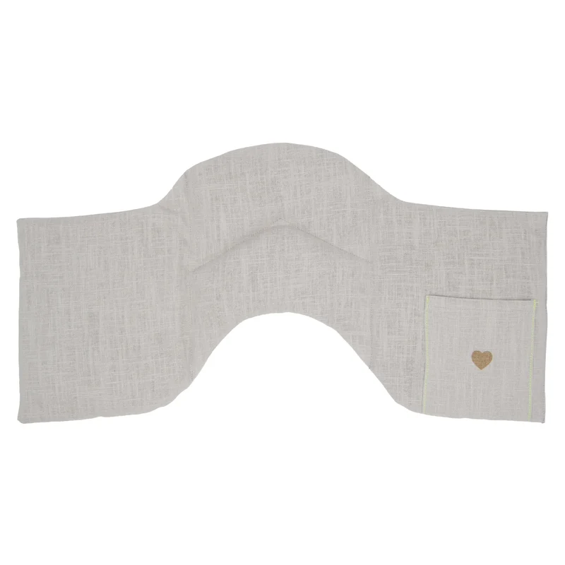Leinen Getreide 4-Kammer-Schulterkissen 50x25cm, Light Grey / Neongelb