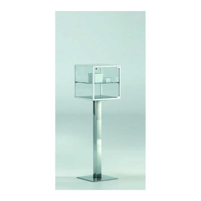 Casa Padrino Luxus Präsentationsvitrine 43 x 43 cm H. 152 cm - Ladeneinrichtung - Boutique Möbel - Made in Italy