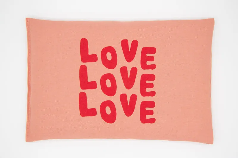 Kirschkernkissen 30x20cm, "Love Love Love", Blush