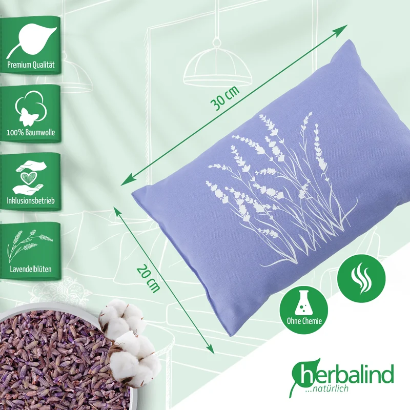 Lavendelkissen 20x30cm, Lavendel-Strauch, Lavender Blue