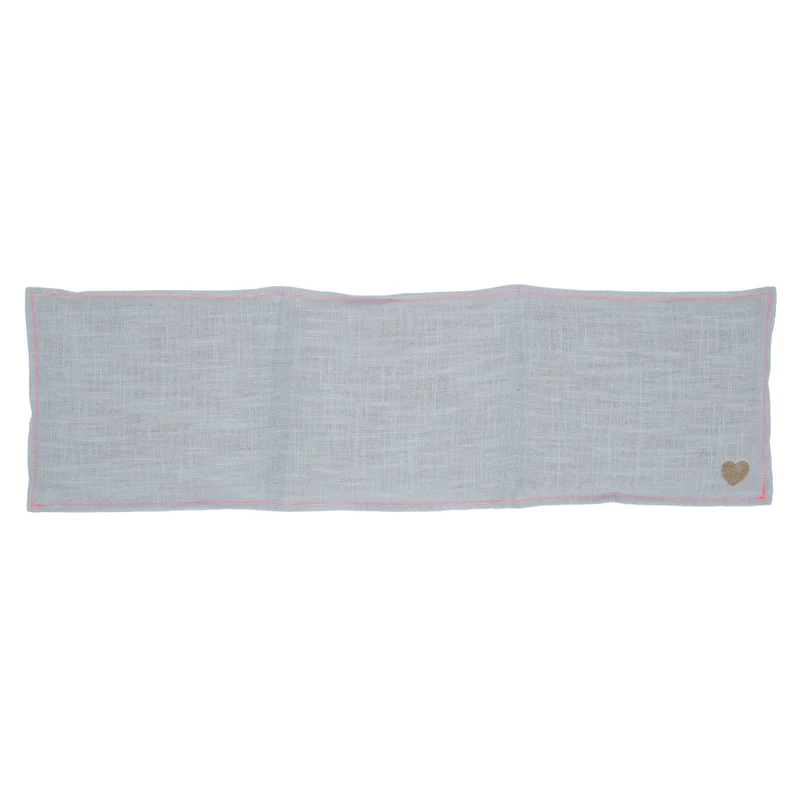 Leinen Getreide 3-Kammer-Kissen 50x15cm, Light Blue / Neonpink