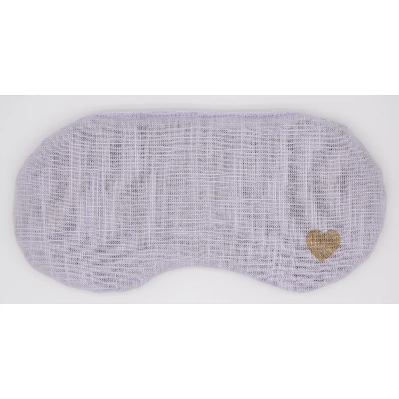 Leinen Augenkissen mit Rapssamen, Herzchen, Light Lilac