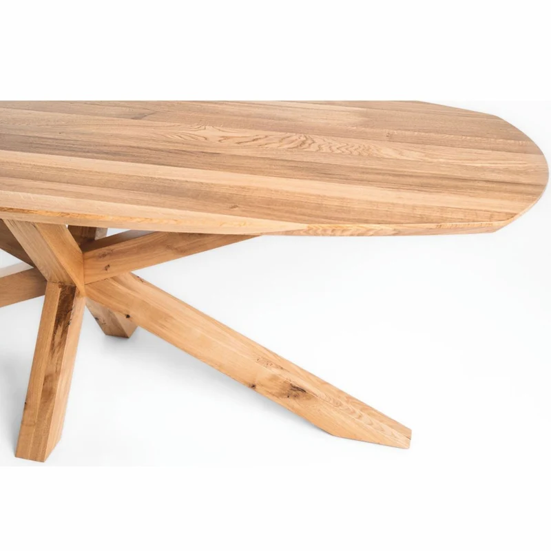 Casa Padrino Luxus Eichenholz Esstisch Naturfarben 220 cm - Massivholz Küchentisch - Esszimmer Möbel