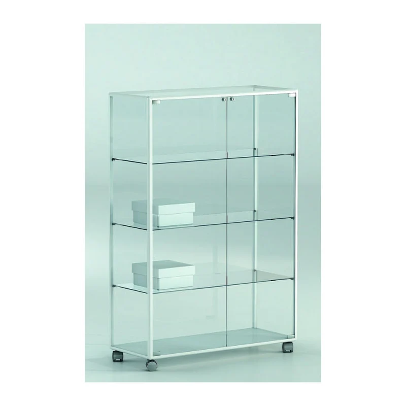 Casa Padrino Luxus Ladenvitrine 71 x 37 cm H. 140 cm mit 3 Glasböden - Ladeneinrichtung - Boutique Möbel - Made in Italy