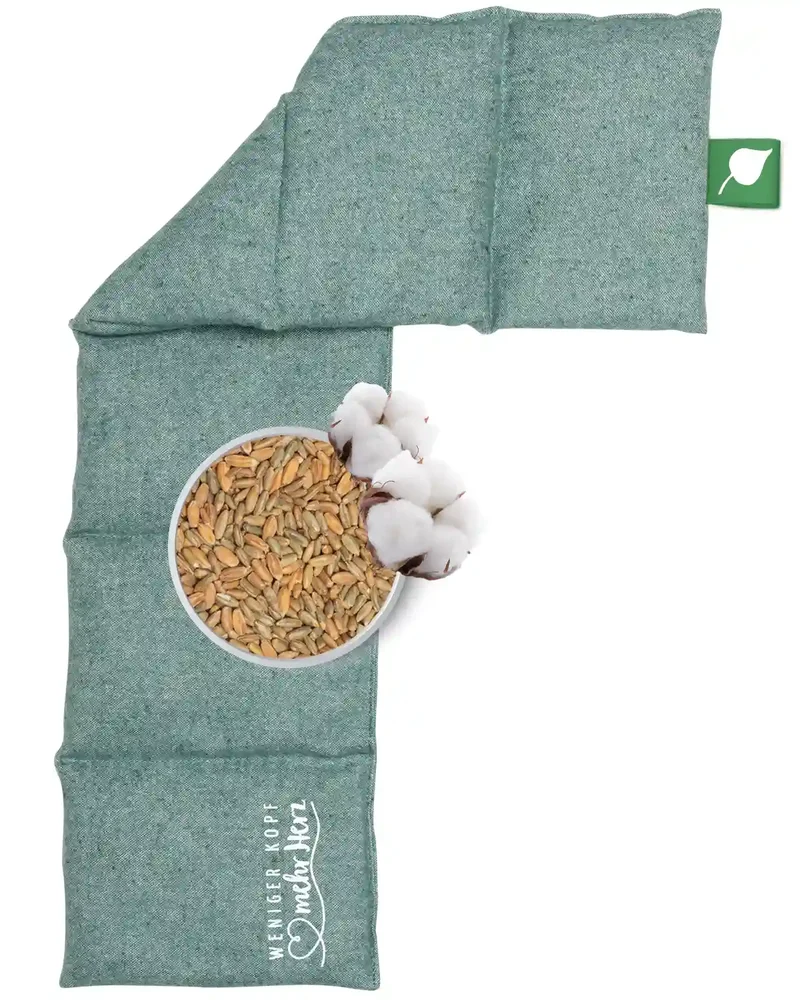Körnerkissen 6-Kammer-Kissen mit Minze 66x15cm, Flanell Fichte