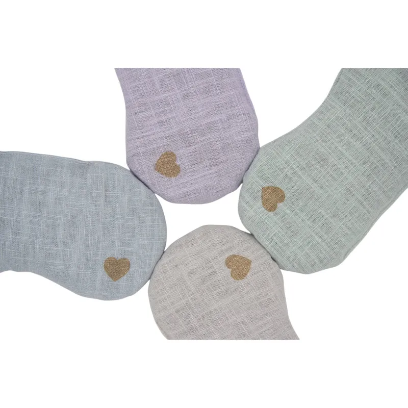Leinen Augenkissen mit Rapssamen, Herzchen, Light Grey