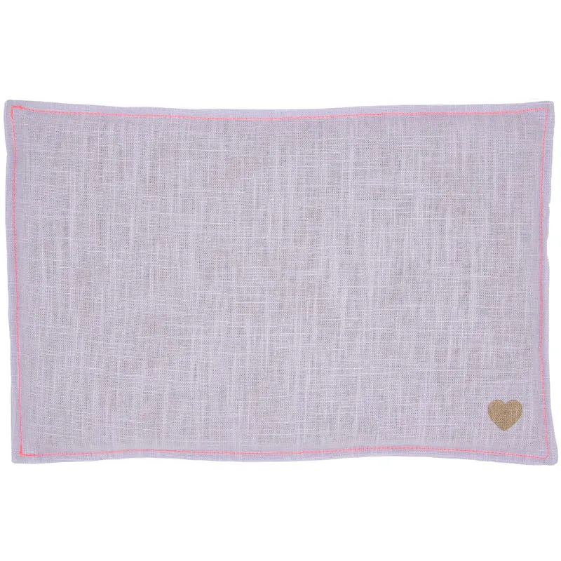 Leinen Getreidekissen 20x30cm, Light Lilac / Neonpink