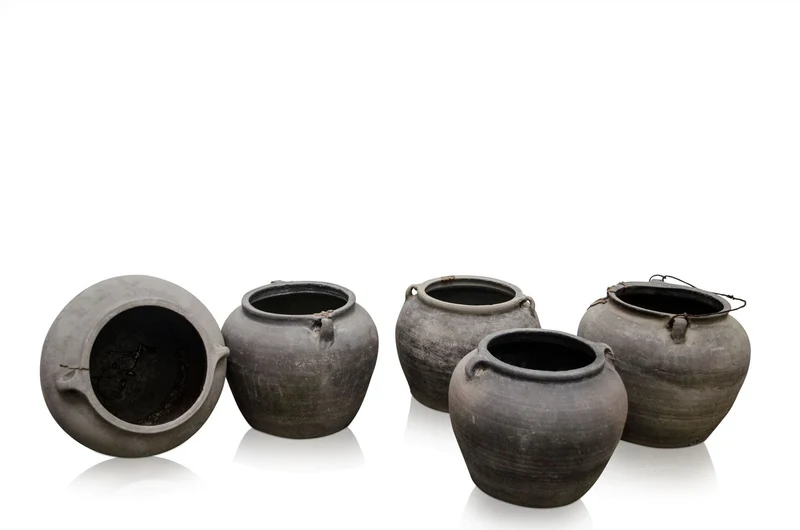 Casa Padrino Luxus Vase Terrakottafarben Ø 25 x H. 23 cm - Kleine Terrakotta Vase im Antik Look - Luxus Deko Accessoires