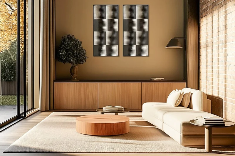 Casa Padrino Luxus Wanddekoration Braun / Weiß 60 x 4 x H. 120 cm - Großes handgeflochtenes Wandrelief Elin aus Wasserhyazinthe mit Sungkai Furnier Rahmen - Luxus Deko Accessoires