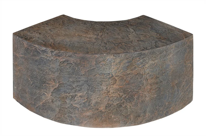 Casa Padrino Luxus Beistelltisch Braun 85 x 38 x H. 40,5 cm - Geschwungenes skulpturales Tisch-Element aus Faserbeton in Schiefer-Optik - Luxus Möbel