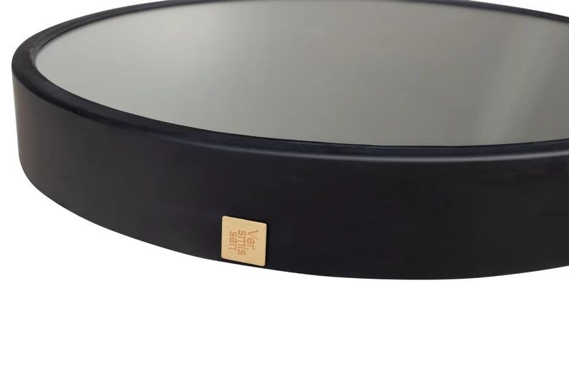 Casa Padrino Luxus Wandspiegel Schwarz Ø 40 cm - Runder Wandspiegel Dott mit schwarz pulverbeschichtetem Edelstahlrahmen - Luxus Deko Accessoires
