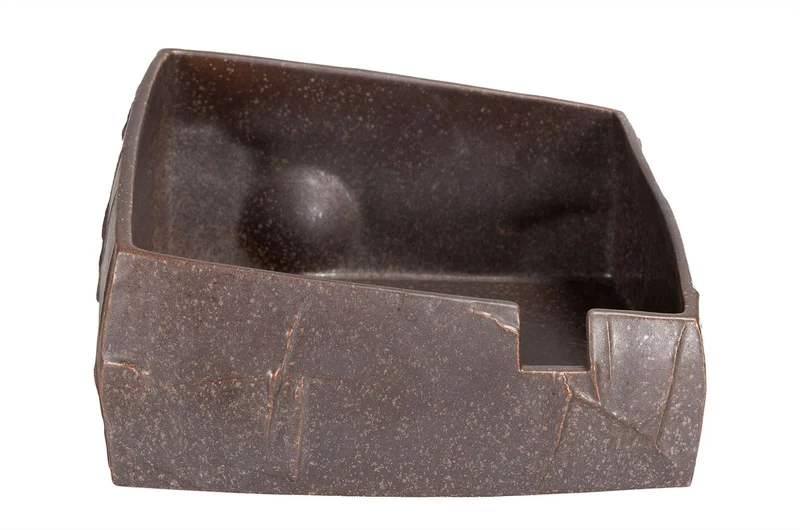 Casa Padrino Luxus Schale Braun 20,5 x 20,5 x H. 10 cm - Kleine Schale Shali aus Steingut in warmem Braun - Luxus Deko Accessoires