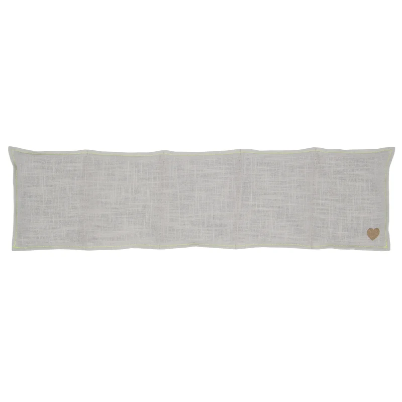 Leinen Getreide 5-Kammer-Kissen 55x15cm, Light Grey / Neongelb