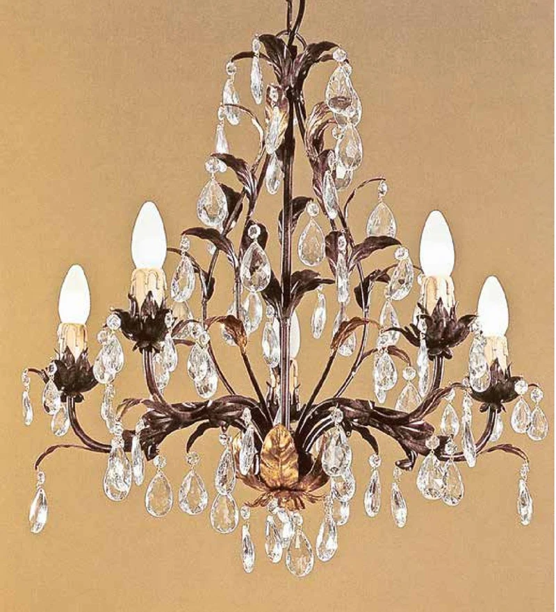 Casa Padrino Barock Kronleuchter Ø 60 x H. 60 cm 5-flammig - Handgefertigte Leuchte aus Italien - Barock Leuchten