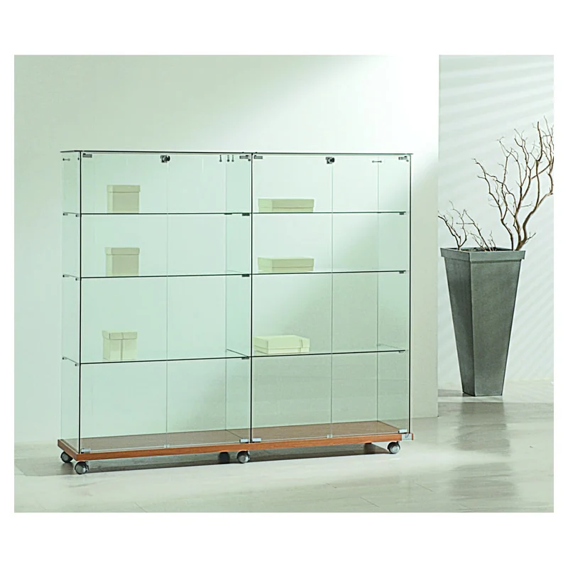 Casa Padrino Luxus Ladenvitrine 157 x 40 cm H. 140 cm mit Glasplatte - Ladeneinrichtung - Boutique Möbel - Made in Italy