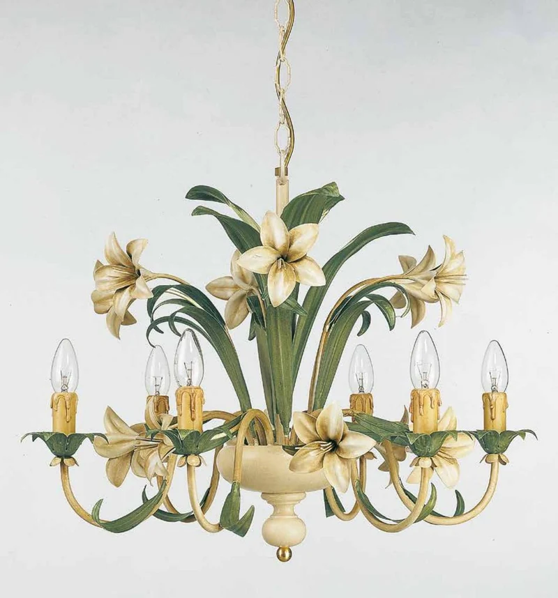 Casa Padrino Barock Kronleuchter Ø 68 x H. 55 cm 6-flammig - Handgefertigte Leuchte aus Italien - Barock Leuchten