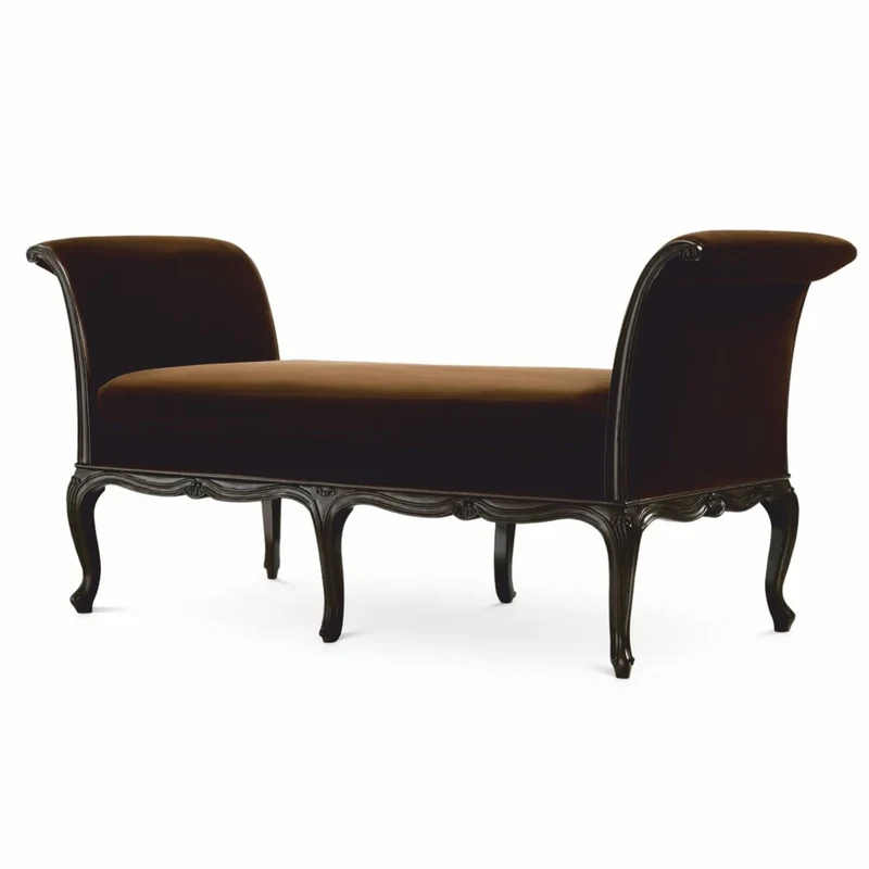 Casa Padrino Luxus Barock Samt Sitzbank Dunkelbraun 172 cm - Luxus Barock Wohnzimmer & Hotel Möbel
