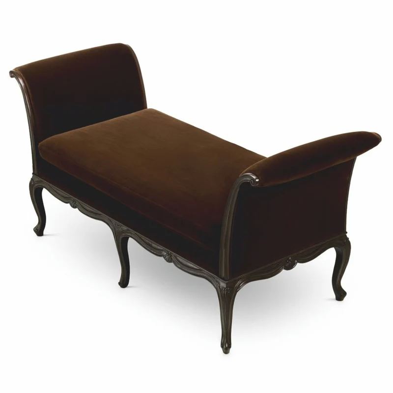 Casa Padrino Luxus Barock Samt Sitzbank Dunkelbraun 172 cm - Luxus Barock Wohnzimmer & Hotel Möbel