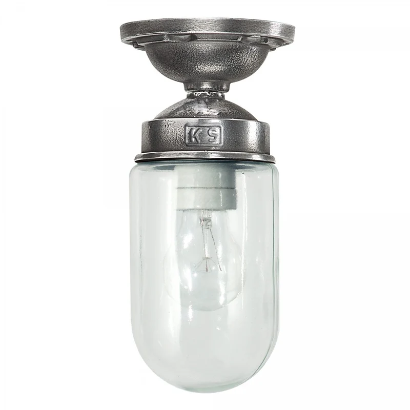 Casa Padrino Jugendstil Hofleuchte 12 x 12 x H. 27 cm - Silber - Nostalgische Wetterfeste Außenleuchte