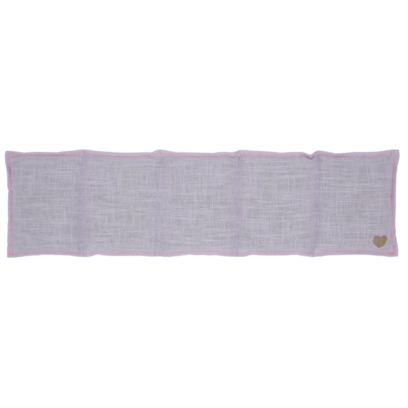 Leinen Rapssamen 5-Kammer-Kissen 55x15cm, Light Lilac / Neonpink