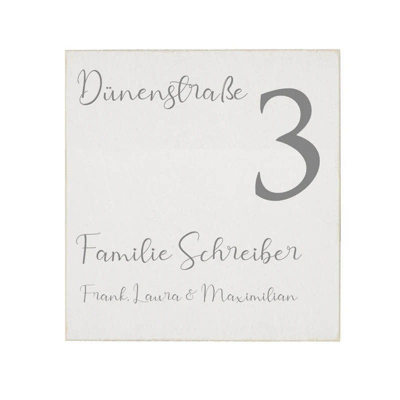 Originelle u. personalisierte Hausnummer aus Holz | Handgefertigtes Holzschild als schöne Dekoration für das Zuhause | 4 Motivvarianten zur Auswahl