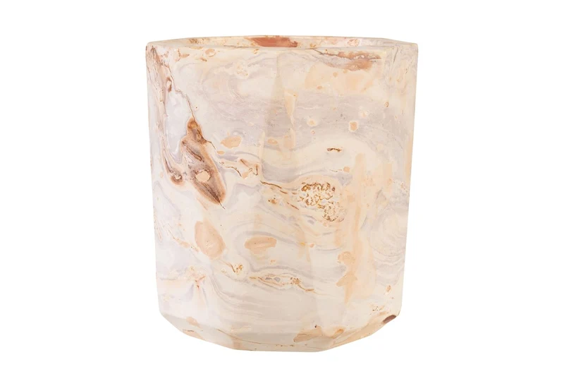 Casa Padrino Luxus Vase Mehrfarbig 14 x 14 x H. 16 cm - Vase und Weinkühler aus hochwertigem Sandstein - Luxus Deko Accessoires