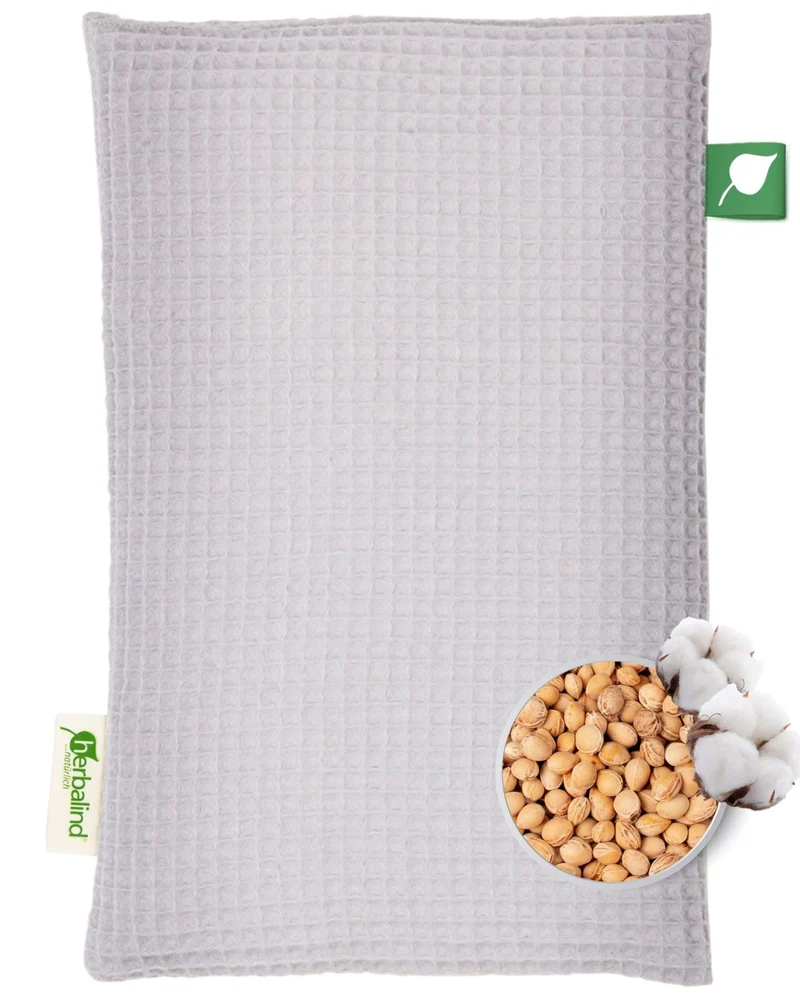 Kirschkernkissen 20x30cm, Waffel-Pique Grau