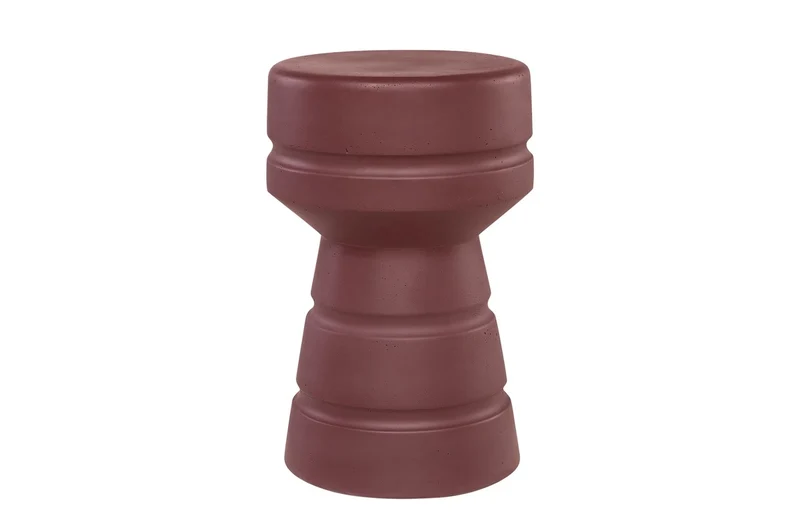 Casa Padrino Luxus Beistelltisch / Hocker Bordeauxrot Ø 30,5 x H. 48 cm - Beistelltisch aus Faserbeton in Form eines Schach-Bauern, auch als Sitzhocker nutzbar - Luxus Möbel