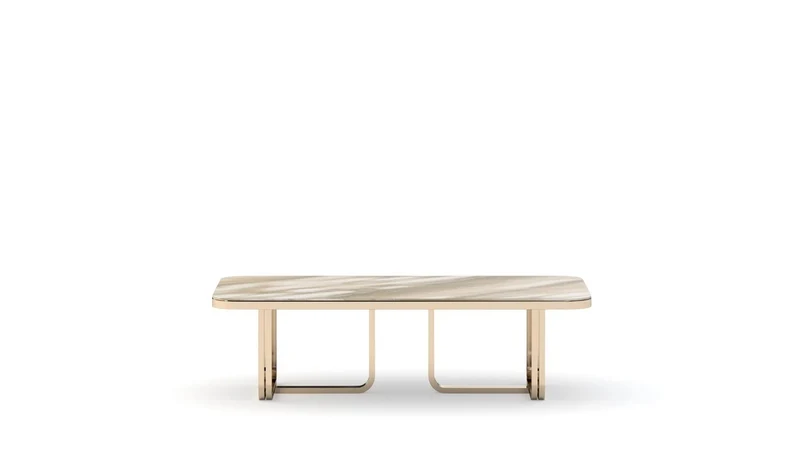 Casa Padrino Luxus Couchtisch Weiß / Beige - Hochwertige Verarbeitung - Moderne Wohnzimmer Möbel - Luxus Qualität