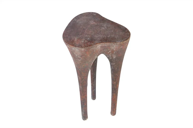 Casa Padrino Luxus Beistelltisch Kupferfarben 40 x 39 x H. 80 cm - Hoher skulpturaler Design Tisch in Alt-Kupfer Optik - Luxus Möbel