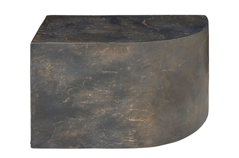 Casa Padrino Luxus Beistelltisch Braun 60 x 30 x H. 40,5 cm - Gerades skulpturales Tisch-Element aus Faserbeton in Schiefer-Optik - Luxus Möbel