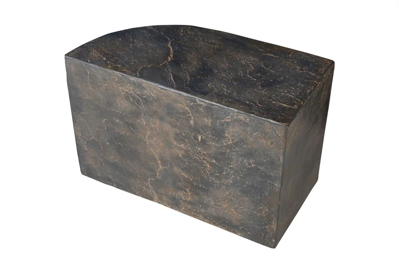 Casa Padrino Luxus Beistelltisch Braun 60 x 30 x H. 40,5 cm - Gerades skulpturales Tisch-Element aus Faserbeton in Schiefer-Optik - Luxus Möbel