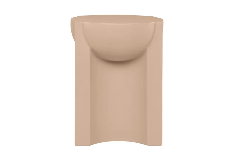 Casa Padrino Luxus Beistelltisch / Hocker Terrakotta 36 x 47 x H. 46,5 cm - Skulpturaler Beistelltisch aus Faserbeton, auch als Sitzhocker nutzbar - Luxus Möbel