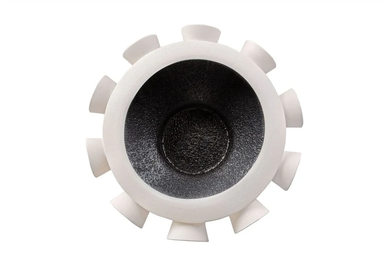 Casa Padrino Luxus Schale Cremeweiß Ø 40 x H. 19 cm - Große runde Deko Schale aus Steingut in gebrochenem Weiß - Luxus Deko Accessoires