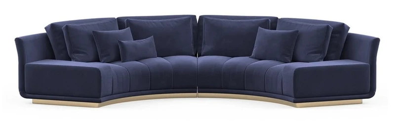 Casa Padrino Luxus Ecksofa Dunkelblau - Hochwertige Verarbeitung - Moderne Wohnzimmer Möbel - Luxus Qualität