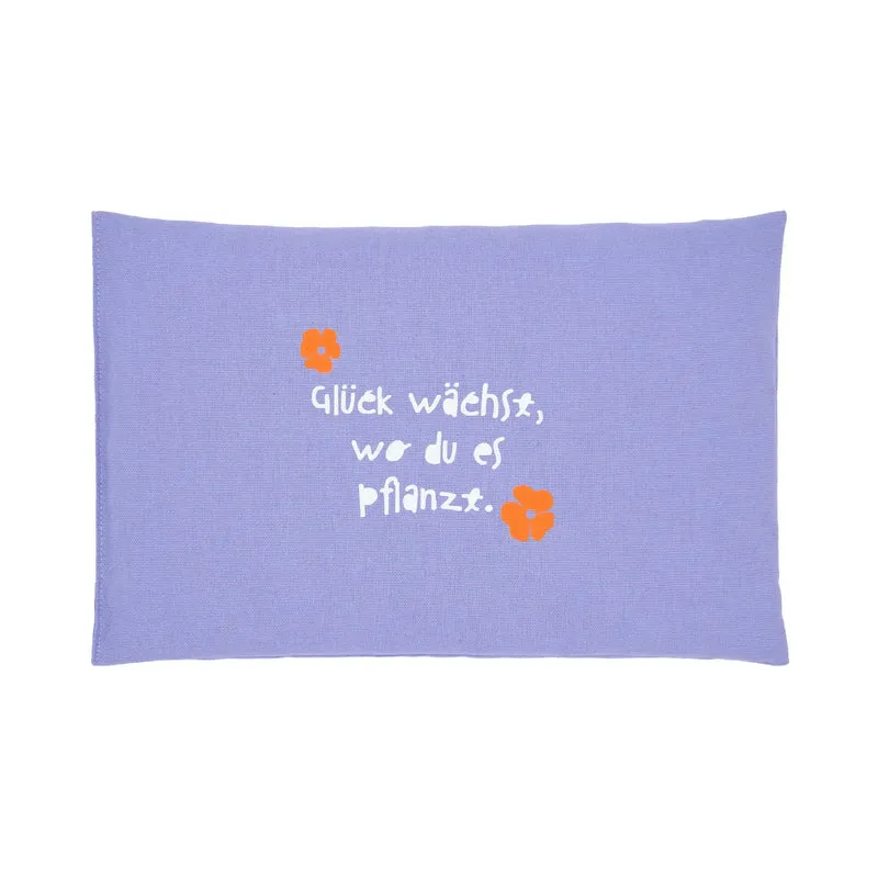 Kirschkernkissen 20x30cm, "Glück wächst", Canvas Lila