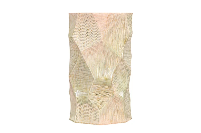 Casa Padrino Luxus Vase Ø 20 x H. 33,5 cm - Bauchige Vase Abstract aus Steingut mit Dekor in Pastelltönen - Luxus Deko Accessoires
