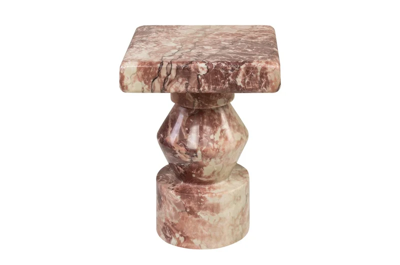 Casa Padrino Luxus Marmor Beistelltisch Rosa 30,5 x 30,5 x H. 37 cm - Kompakter Würfel Beistelltisch aus hochwertigem Rosalia Pink Marmor - Luxus Möbel