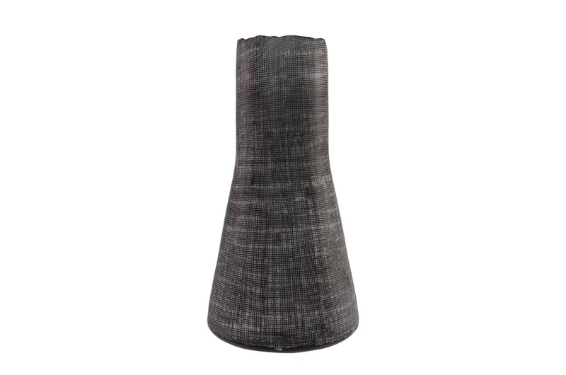 Casa Padrino Luxus Vase Grau Ø 26,5 x H. 53 cm - Hohe Deko Vase aus massivem Farbglas in dunklem Grau - Luxus Deko Accessoires