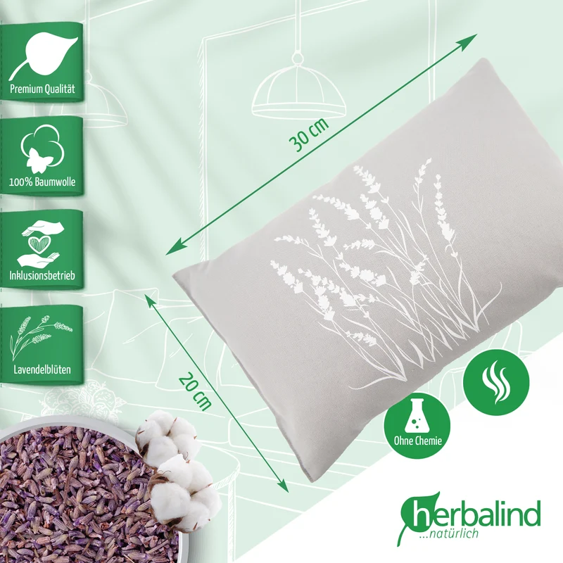 Lavendelkissen 20x30cm. Lavendel -Strauch, Grau