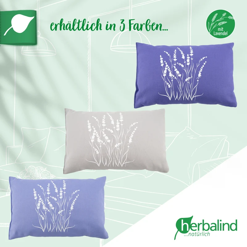 Lavendelkissen 20x30cm. Lavendel -Strauch, Grau